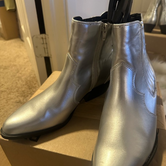 Silver Ankle Boots - Picture 2 of 4